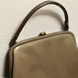 Vintage Theodore California patten leather beige unique purse